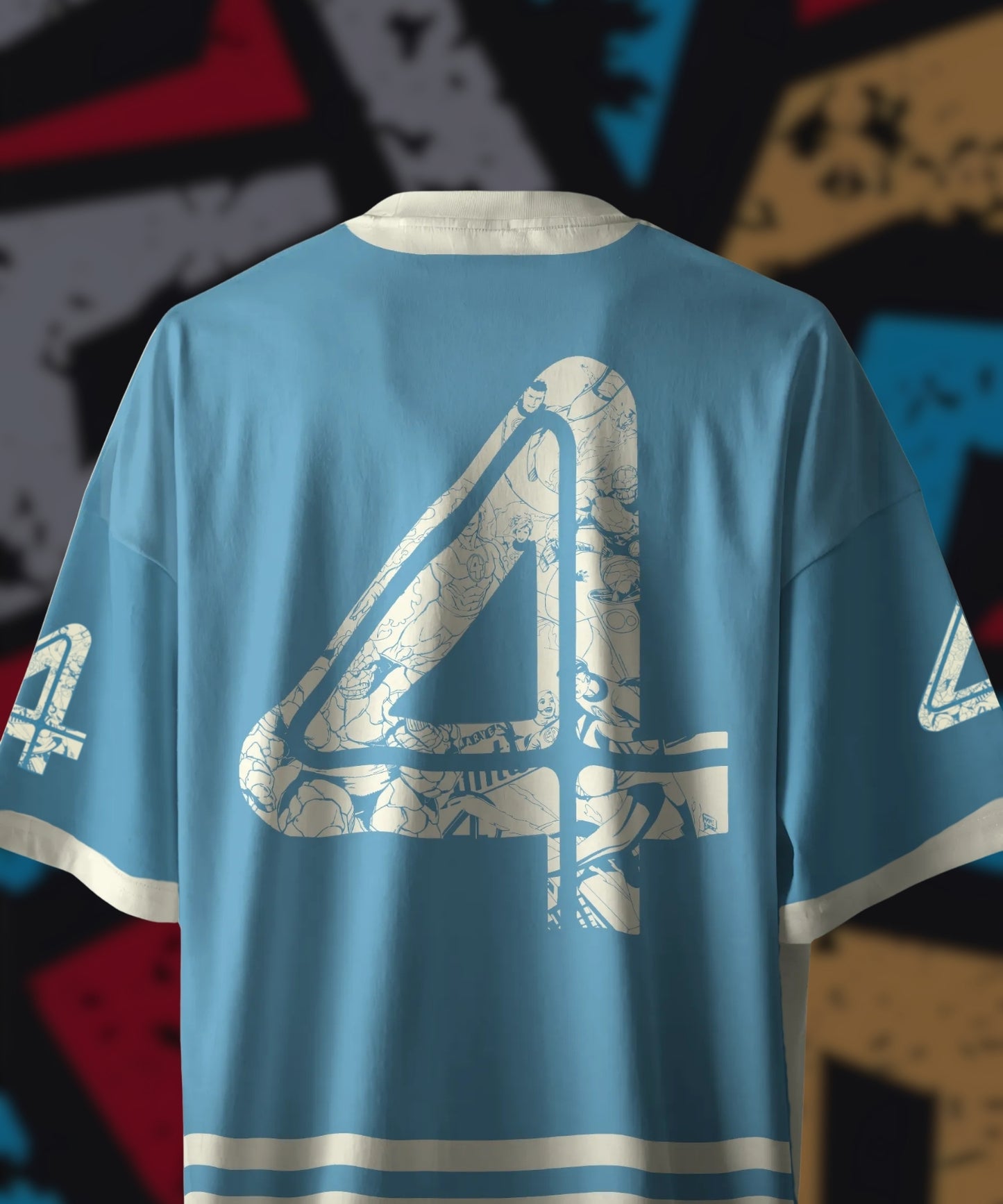 Fantastic 4 Comic-art Unisex AOP Oversized Jersey T-shirt
