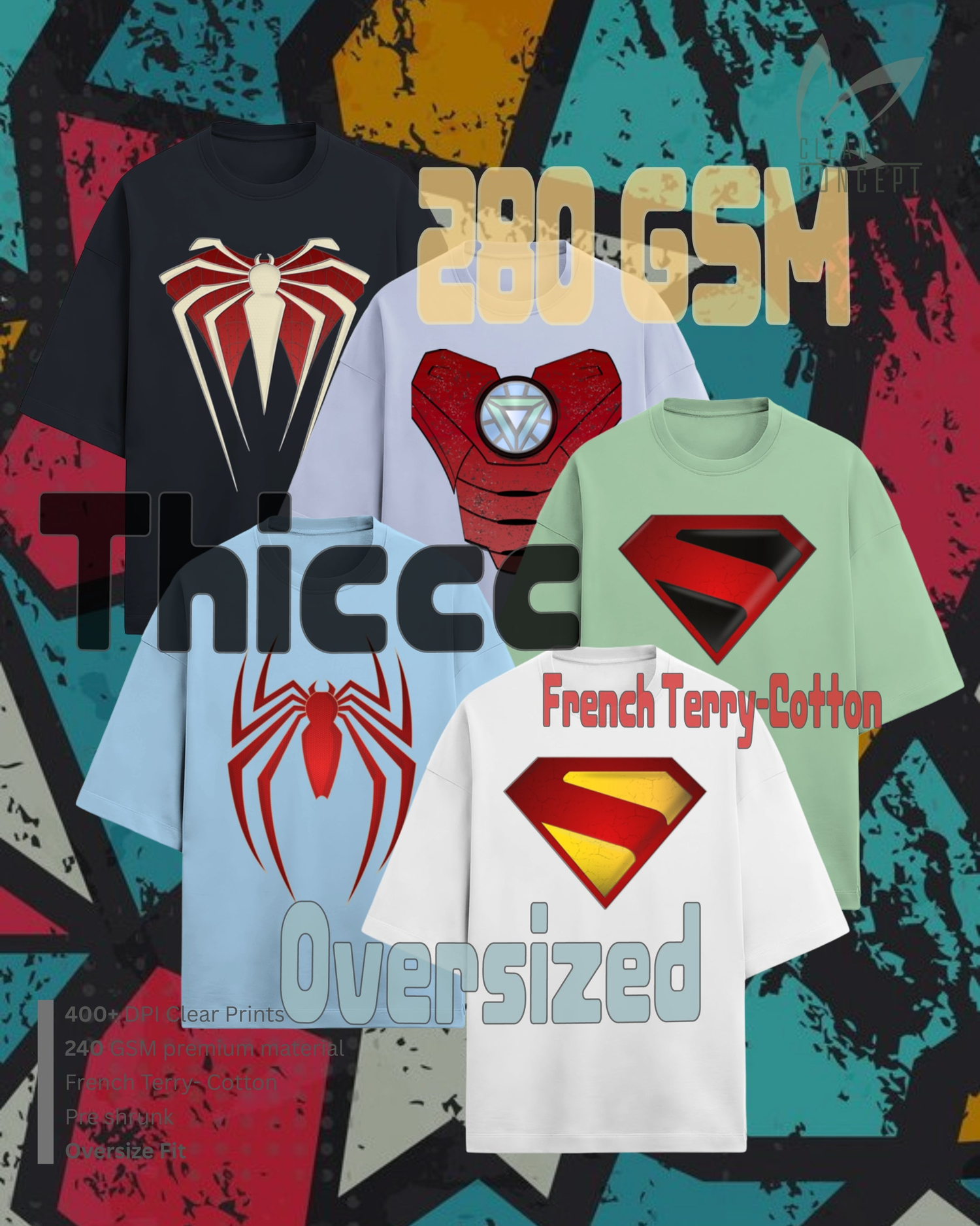 French Terry-Cotton Oversized T-shirts