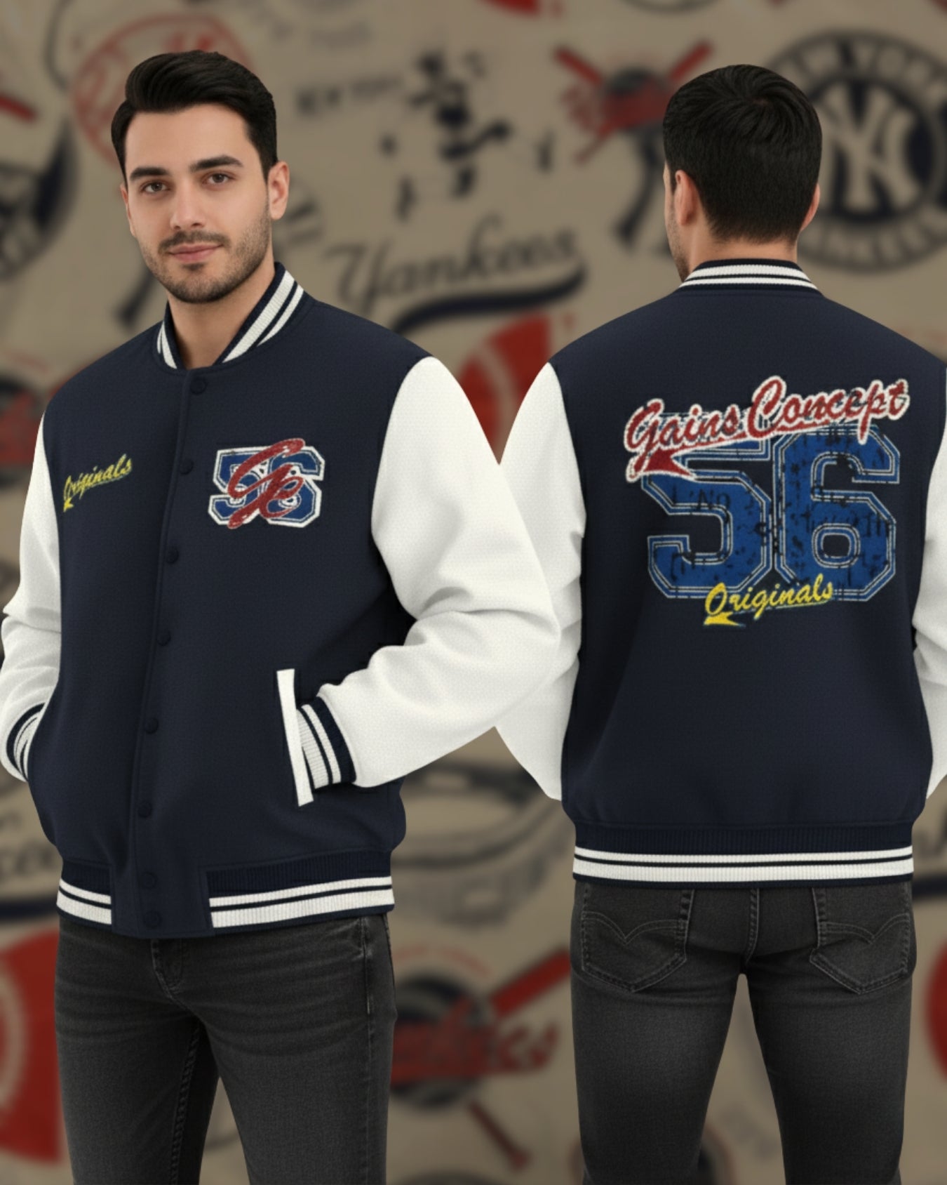 Gains Concept Originals 56 Unisex Varsity Jacket
