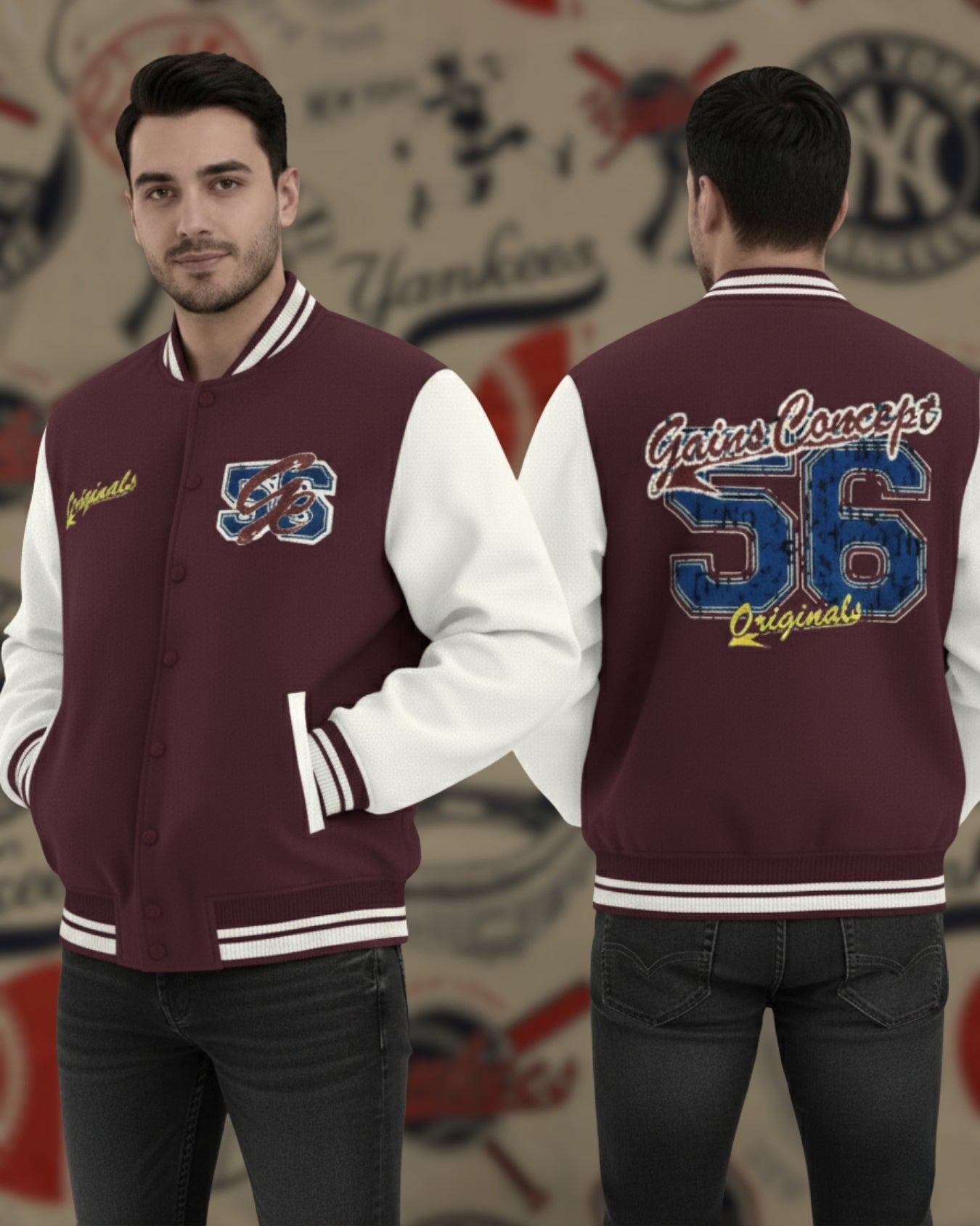 Gains Concept Originals 56 Unisex Varsity Jacket