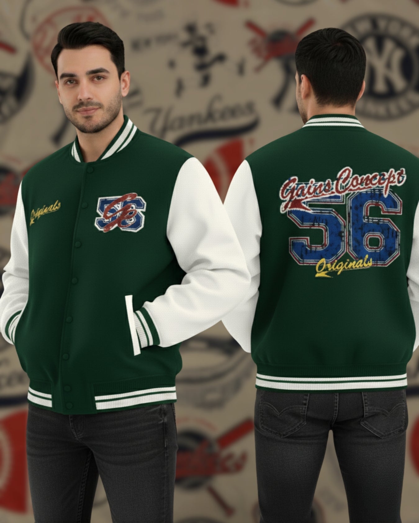 Gains Concept Originals 56 Unisex Varsity Jacket