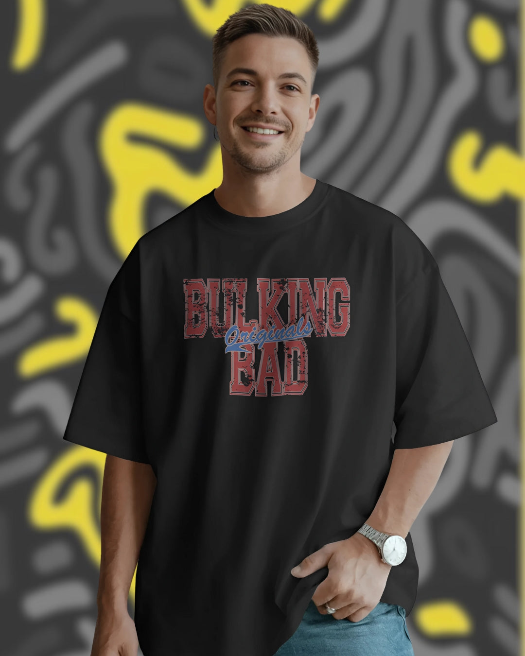 Bulking Bad Varsity Style Unisex Premium Oversized T-Shirt