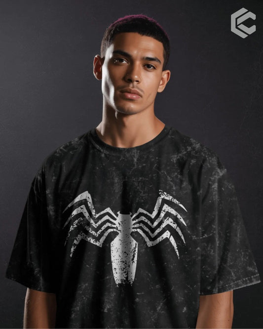 Symbiote Logo Unisex Premium Acid Washed Oversized Tee