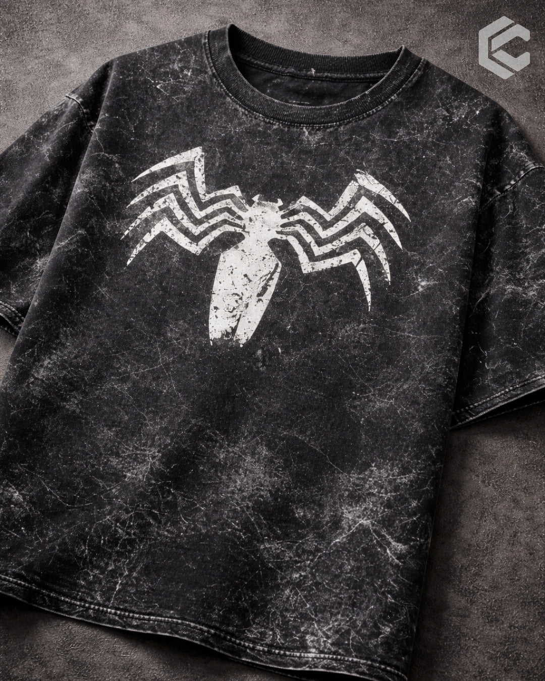 Symbiote Logo Unisex Premium Acid Washed Oversized Tee