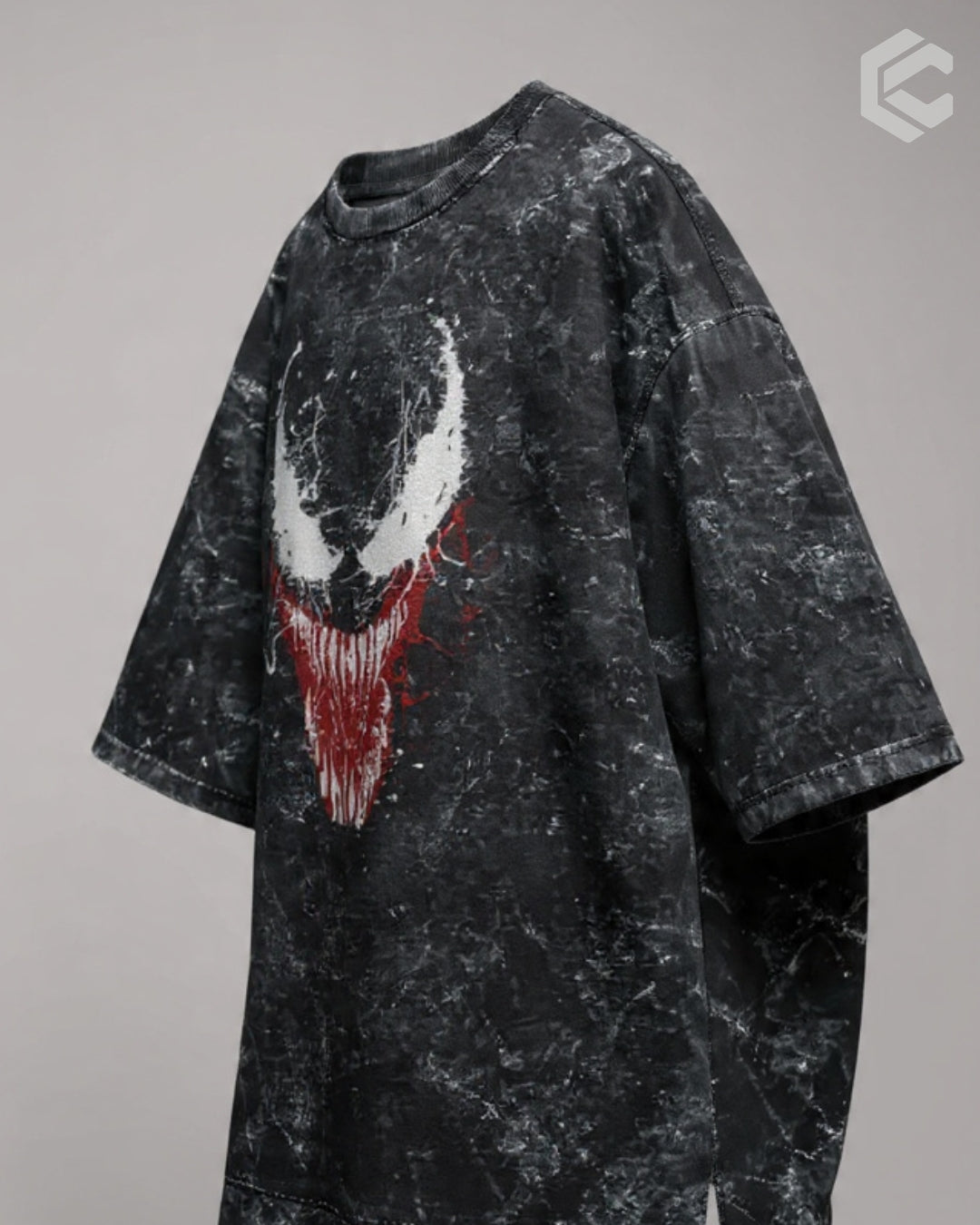 Venom Face Unisex Premium Acid Washed Oversized Tee