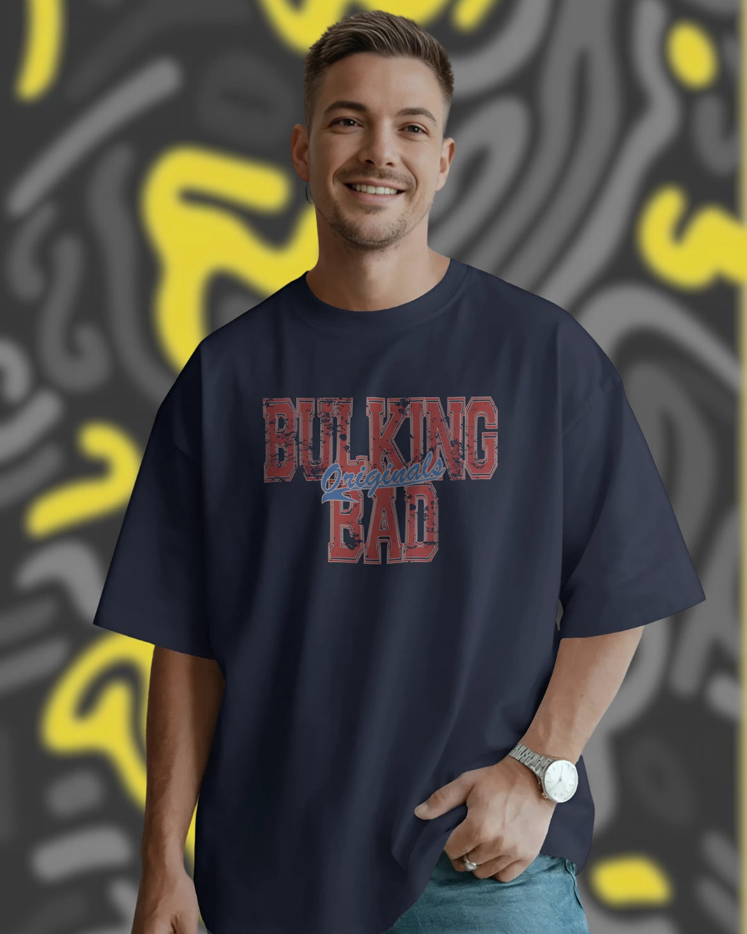 Bulking Bad Varsity Style Unisex Premium Oversized T-Shirt