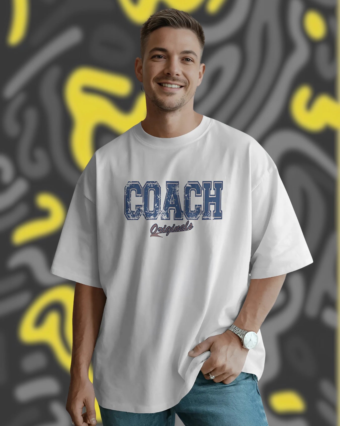 Coach Varsity Style Unisex Premium Oversized T-Shirt