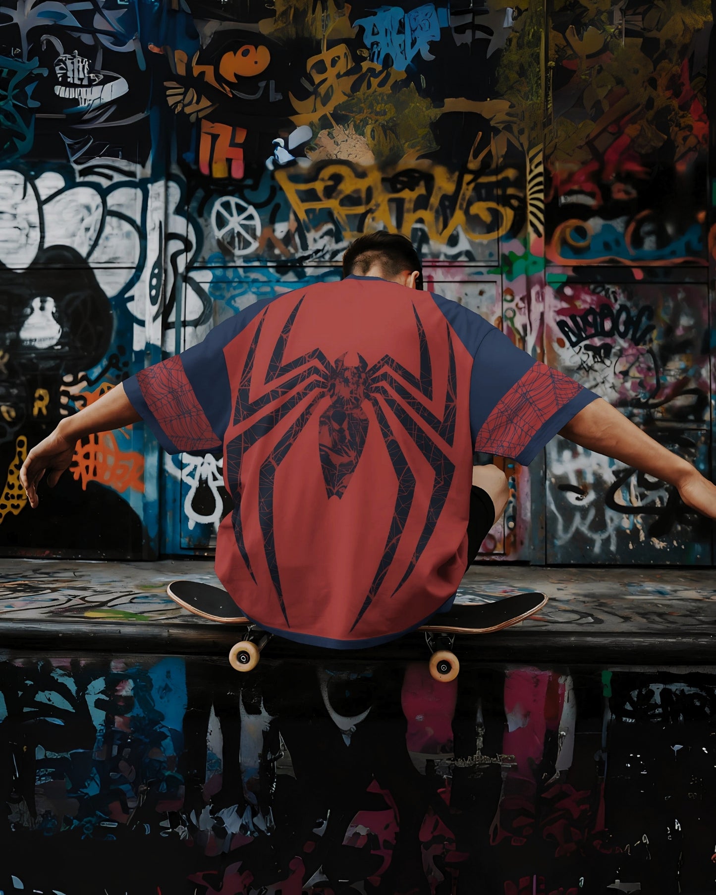 Spider-art Unisex AOP Oversized Jersey T-shirt