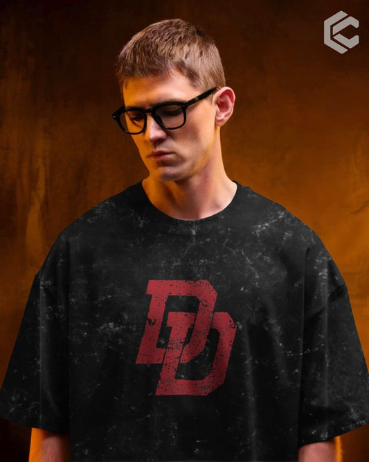 Daredevil Classic logo Unisex Premium Acid Washed Oversized Tee