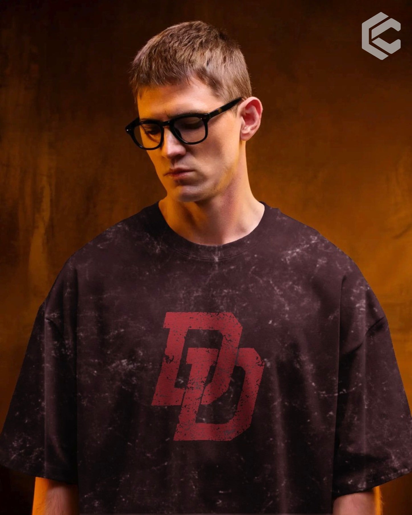 Daredevil Classic logo Unisex Premium Acid Washed Oversized Tee