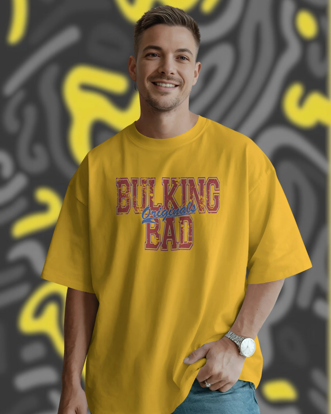 Bulking Bad Varsity Style Unisex Premium Oversized T-Shirt
