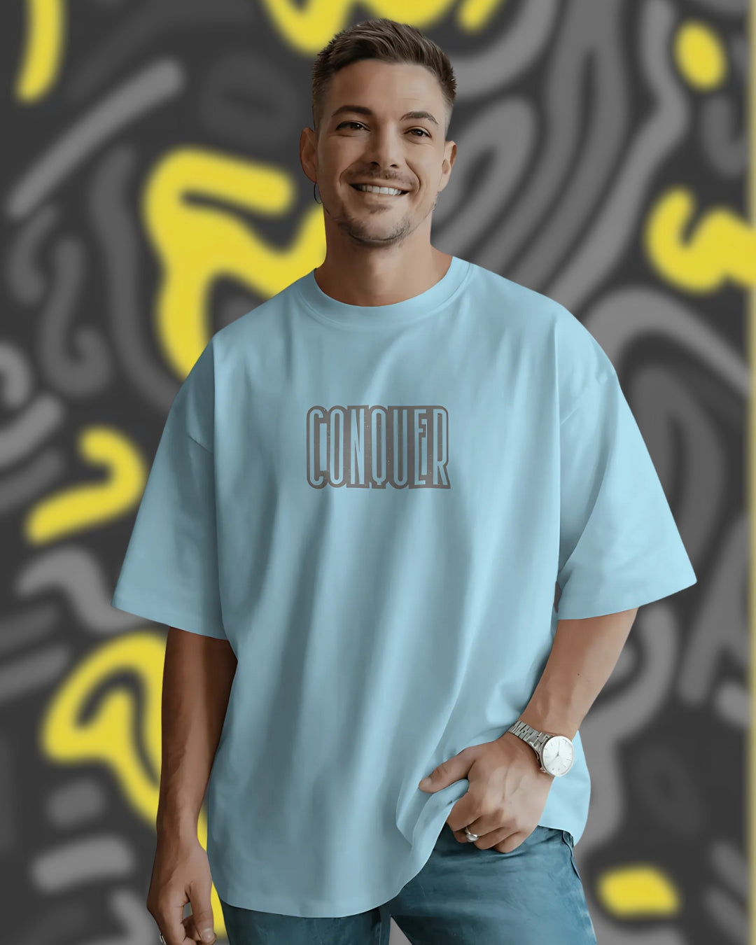 Conquer Dual-print Unisex Premium Oversized T-Shirt