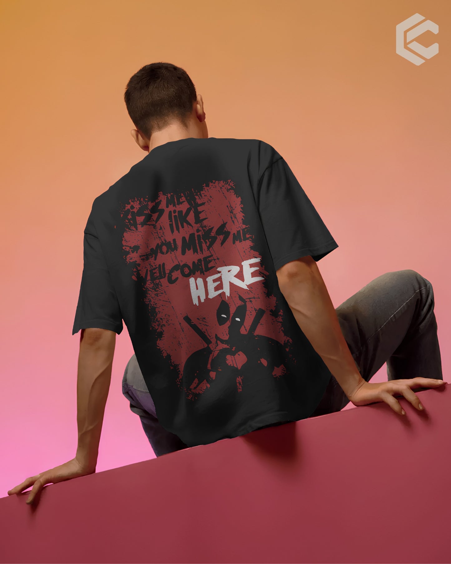Dpool Kiss me Unisex Premium Oversized T-Shirt