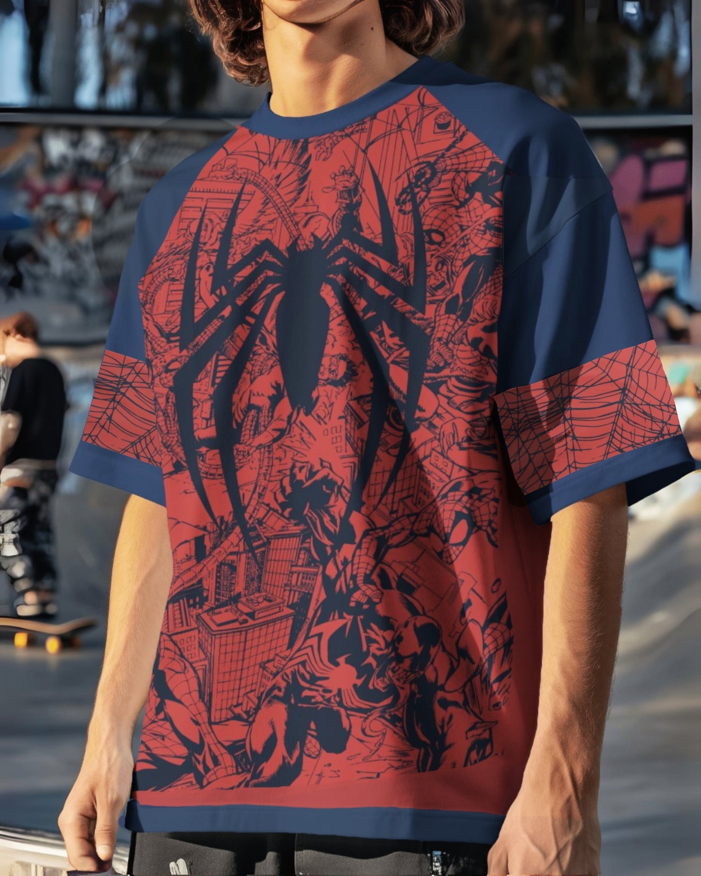 Spider-art Unisex AOP Oversized Jersey T-shirt