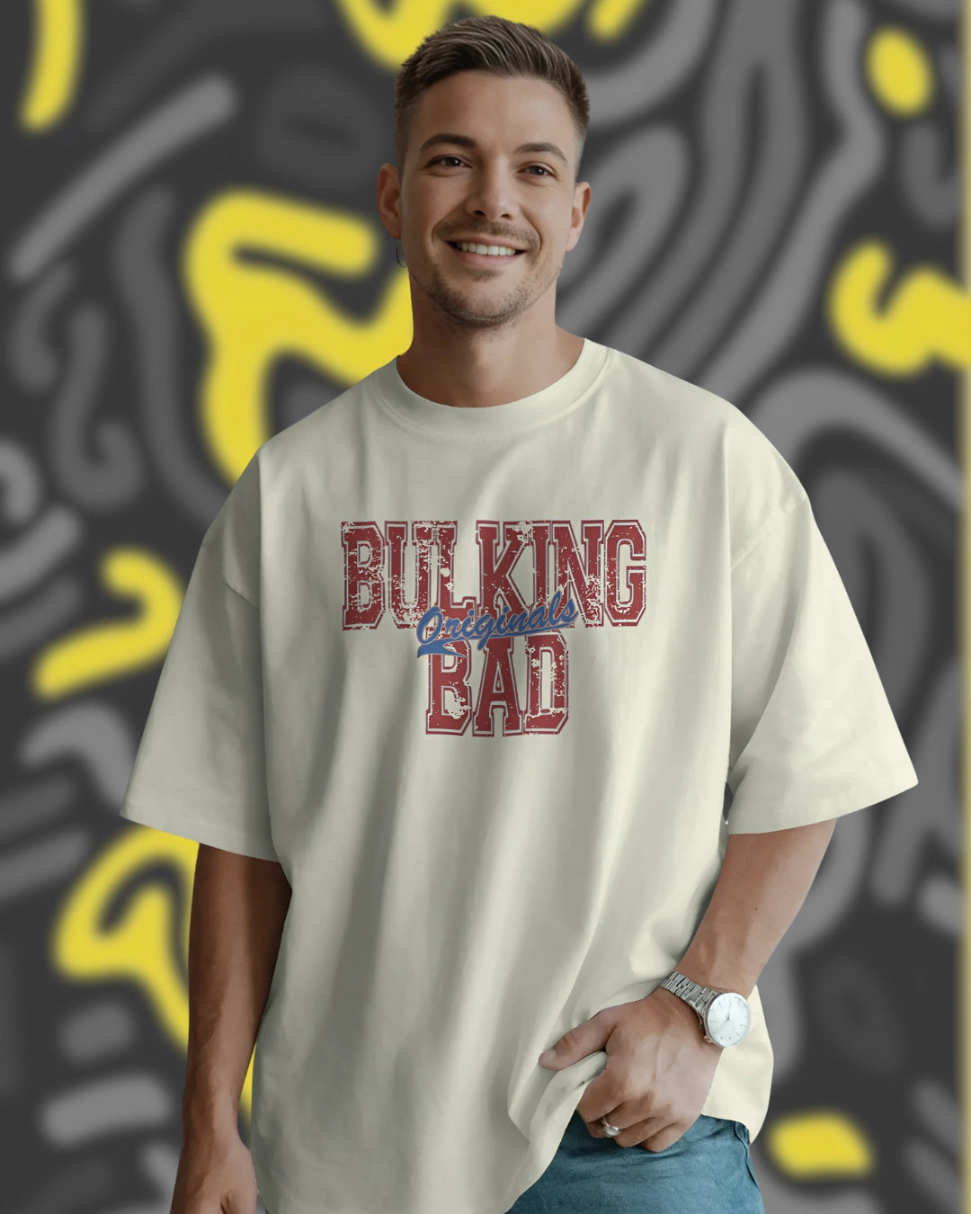 Bulking Bad Varsity Style Unisex Premium Oversized T-Shirt