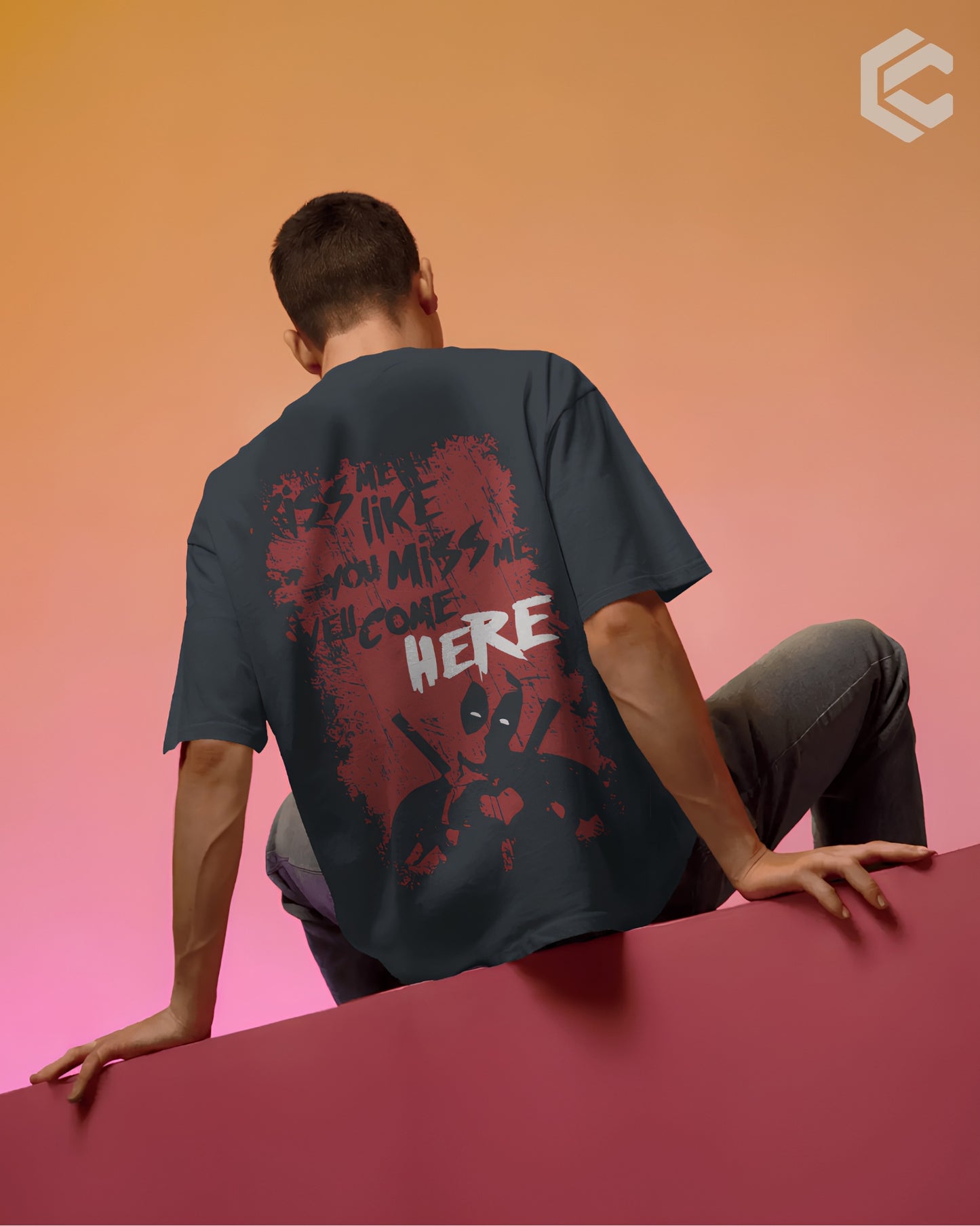 Dpool Kiss me Unisex Premium Oversized T-Shirt