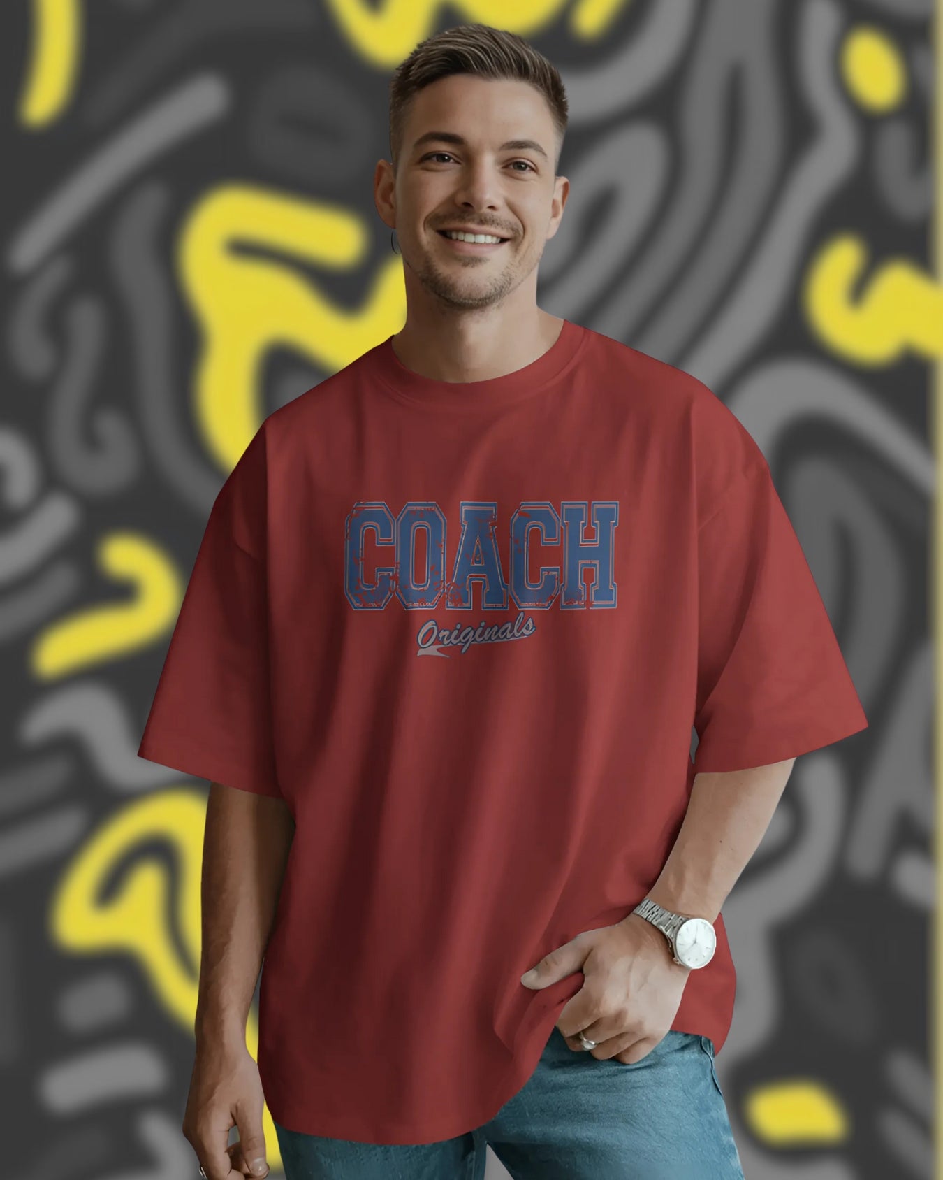 Coach Varsity Style Unisex Premium Oversized T-Shirt
