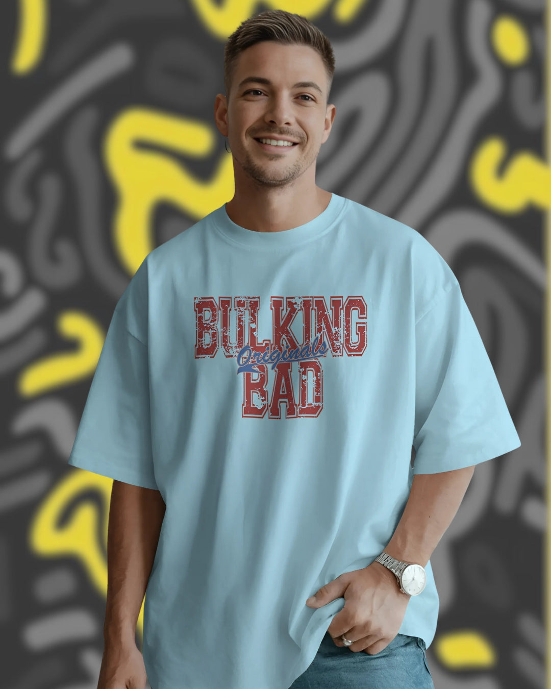 Bulking Bad Varsity Style Unisex Premium Oversized T-Shirt