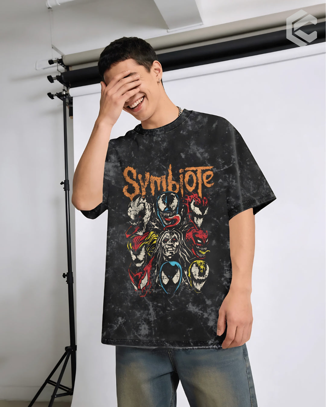 Symbiotes Unisex Premium Acid Washed Oversized Tee