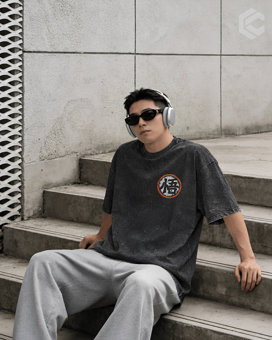 Goku Go Unisex Premium Acid Washed Oversized Tee