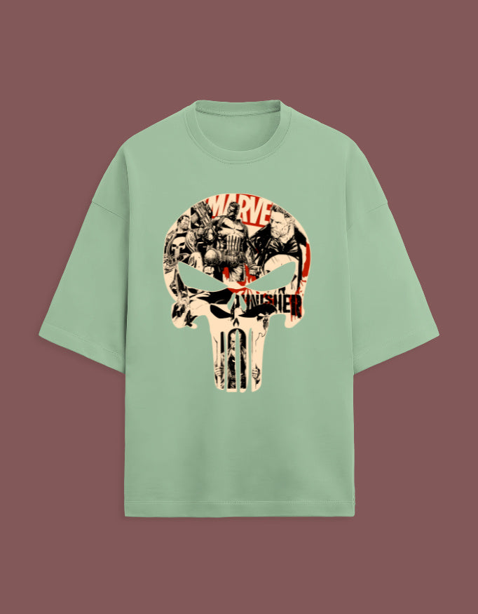 Punisher Comic-art Logo Unisex Terry-Cotton Oversized T-shirt