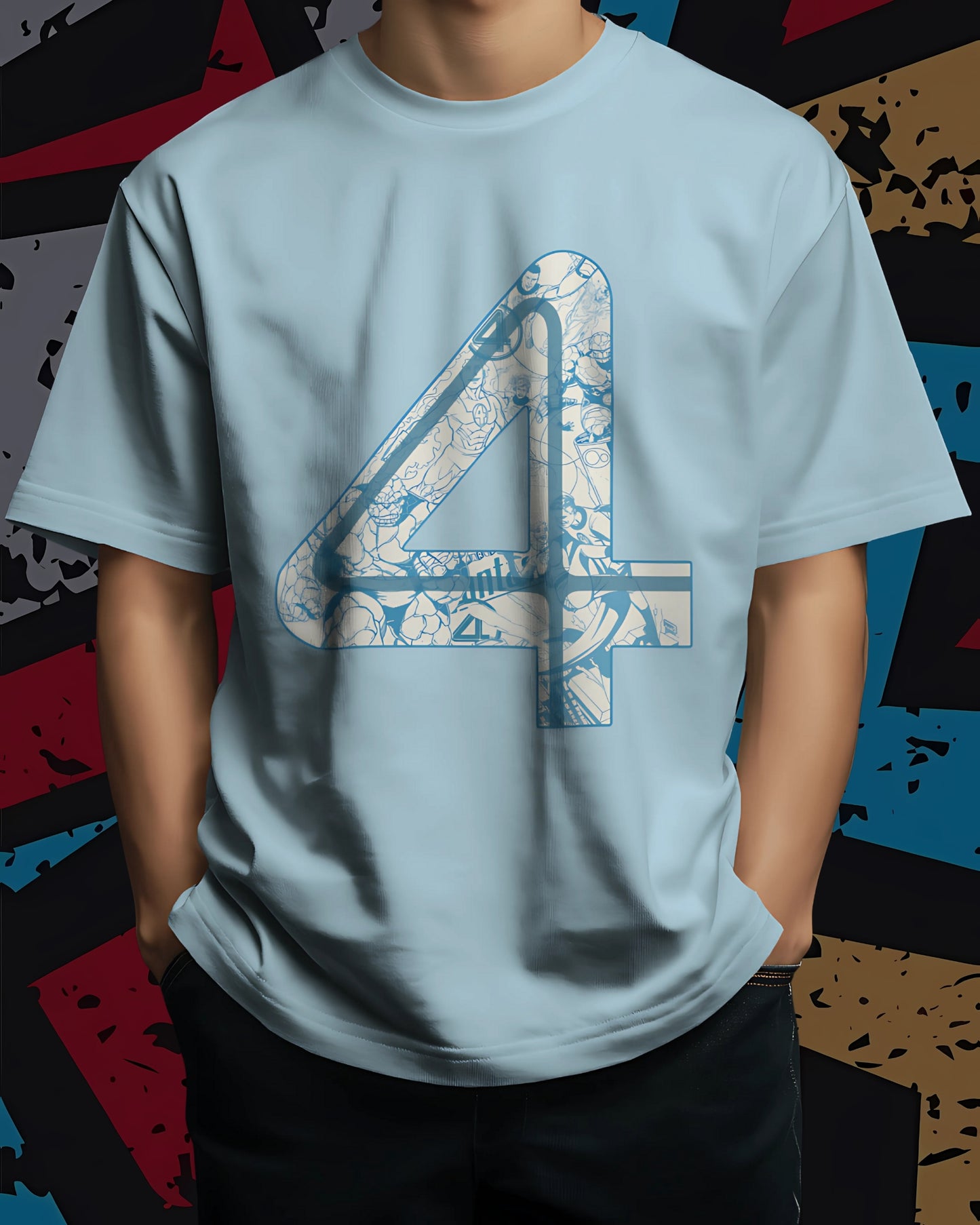 Fantastic four Comic-art Logo Unisex Premium Oversized T-shirt
