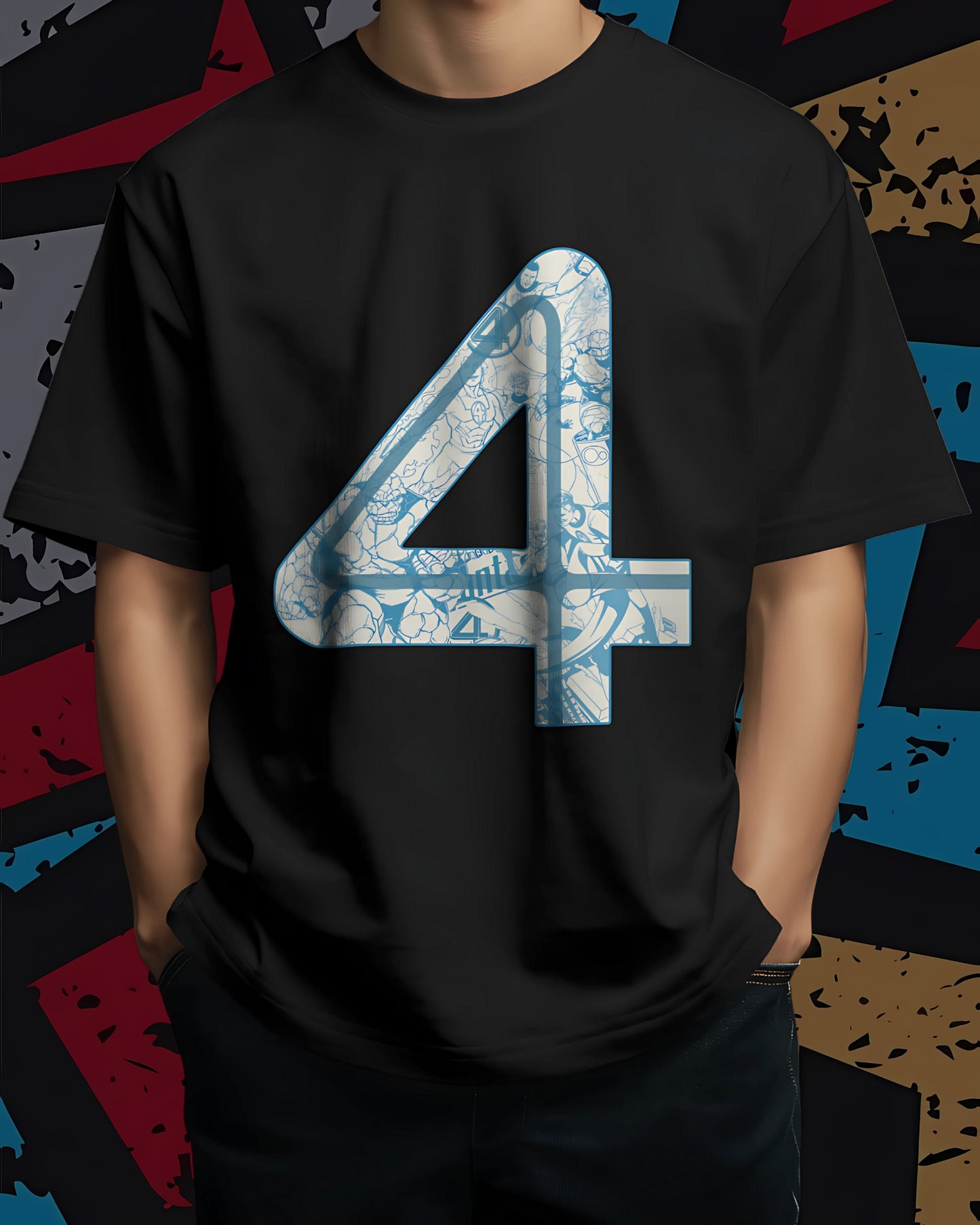 Fantastic four Comic-art Logo Unisex Premium Oversized T-shirt