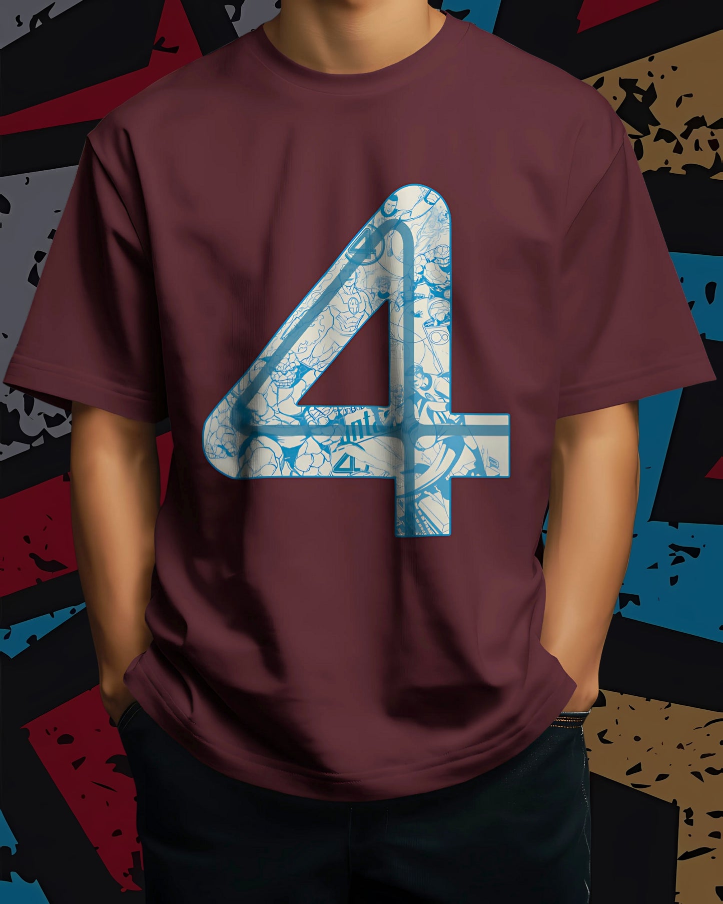 Fantastic four Comic-art Logo Unisex Premium Oversized T-shirt