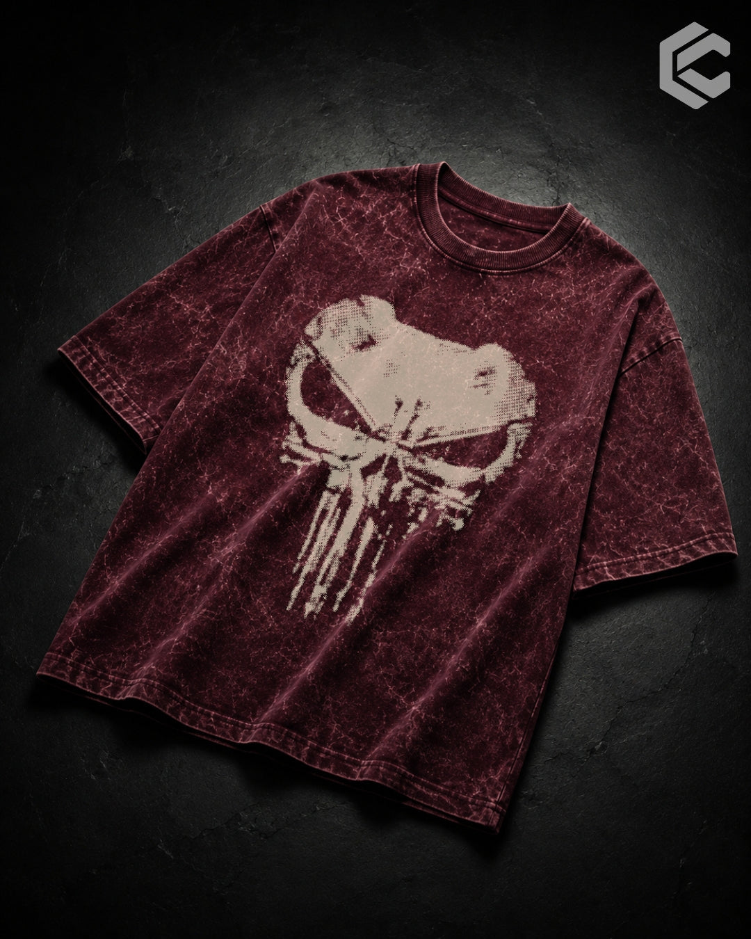 Punisher Skull Unisex Premium Acid Washed Oversized Tee