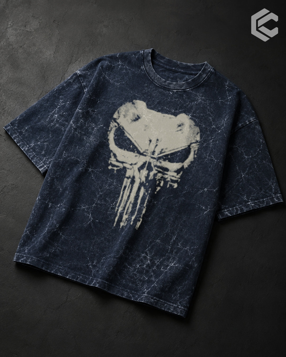 Punisher Skull Unisex Premium Acid Washed Oversized Tee
