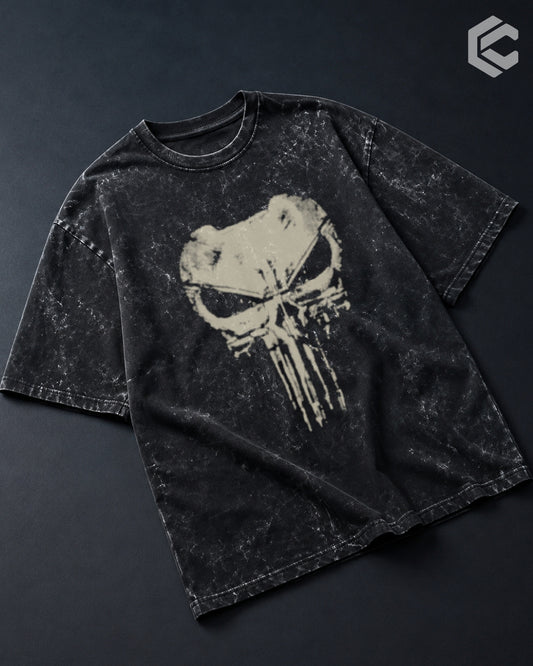 Punisher Skull Unisex Premium Acid Washed Oversized Tee
